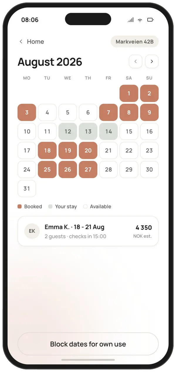 Bookings & care